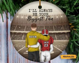 I’ll Always Be Your Biggest Fan, Personalized Custom Football Christmas Ornament, Football Season, Birthday Gift, US Football Players