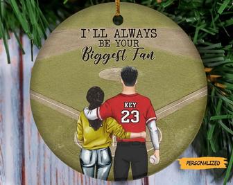 I’ll Always Be Your Biggest Fan, Personalized Custom Baseball Mom Christmas Ornament, Christmas Gift For Couple, Baseball Mom, Baseball Gift - Thegiftio UK