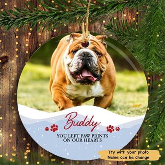 You Left Paw Print, Personalized Christmas Ornaments, Custom Photo Gift, Dog Owner Gift, Gift Christmas For Dog Gift, Pet Lover Gift - Thegiftio UK
