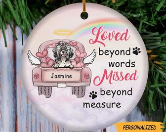 Loved Beyond Words Missed Beyond Measure, Personalized Dog Christmas Ornament, Gift for Dog Lovers, Custom Dog Gift, Dog Lover Gift - Thegiftio UK
