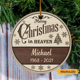 Merry Christmas In Heaven Personalized Memorial Ornament, Memories In Heaven, Memorial Gift, Remembrance Gift, Bereavement Gift - Thegiftio UK