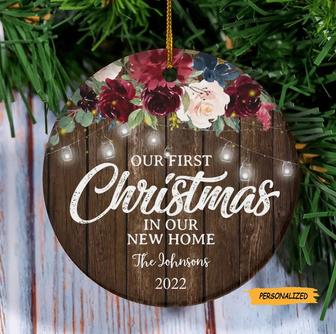 New Home Custom Ornament, Personalized Christmas First Home Ornament, Custom Family Ornament, New Home Keepsake, 2022 Christmas Gift - Thegiftio UK