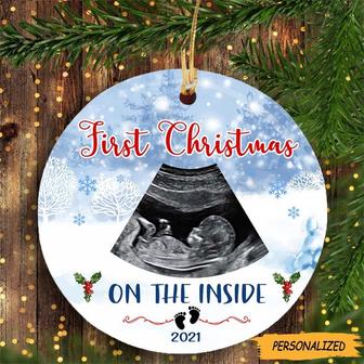 New Parents to be Custom Ornament Baby’s First Christmas On The Inside Personalized Christmas Gift, Mommy and Daddy Gift, Baby Shower Gift - Thegiftio UK