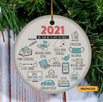 Personalized 2022 Christmas Ornament, The Year We’d Love To Forget, Christmas Ornament, Covid Ornament, Pandemic Ornament, Christmas Gift - Thegiftio UK