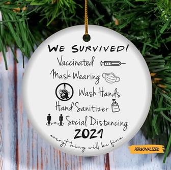 Personalized 2022 Christmas Ornament, We Survived 2022 Ornament, 2022 Keepsake Bauble, Everything Will Be Fine, Pandemic Ornament, COVID - Thegiftio UK