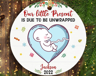 Personalized Baby Grandma Grandpa Family Circle Ornament, Gift for New Grandparents, Gift For Grandma, Pregnancy Announce, grandpa gift ment - Thegiftio UK