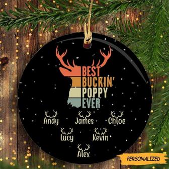 Personalized Best Buckin’ Dad Grandpa Ever Ornament, Christmas Gift For Hunter Dad, Grandpa, Custom Christmas Gif, Gift For Grandpa - Thegiftio UK
