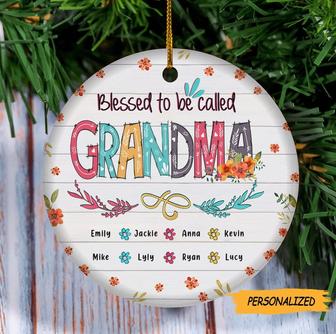 Personalized Blessed to be Called Grandma Nana Circle Ornament, Expecting Grandma Gift, First Christmas Grandma, Gift For Grandma, - Thegiftio UK