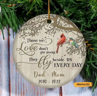 Personalized Cardinal & Hummingbird Ornament, Memorial Christmas Ornament, Remembrance Gift, Christmas Tree Decorations, Keepsake Ornament - Thegiftio