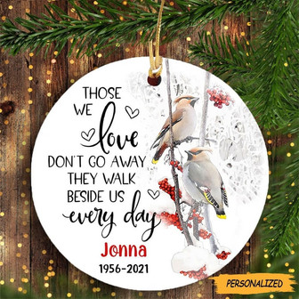 Personalized Cardinal Memorial Christmas Ornament, They Walk Beside Us Ornament, Sympathy Ornament, Memories In Heaven, Remembrance Ornament - Thegiftio