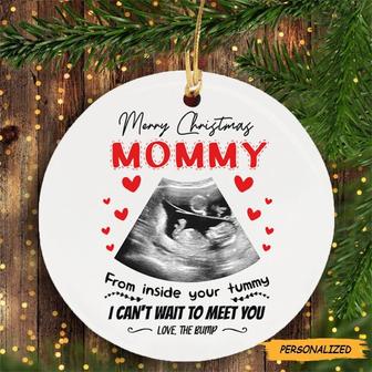 Personalized Christmas Can’t Wait To Meet Yo Mommy Ultrasound Sonogram Ornament, Gift for Mommy to be, New Mom Gift, Bump's First Christmas - Thegiftio UK