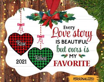 Personalized Christmas Couple Benelux Ornament, Anniversary Gift, Couple Gift, Newlywed Gift, Our First Christmas, Gift For Couple - Thegiftio