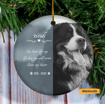 Personalized Christmas Dog Memorial Ornament, Custom Memorial Photo Ornament, Dog Sympathy Gift, Custom Pet Memorial Ornament - Thegiftio
