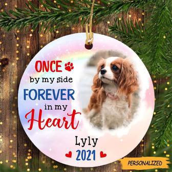 Personalized Christmas Dog Memorial Photo Circle Ornament, Pet Memorial Gift, Pet Lover Gift, Custom Dog Portrait, Pet Memorial Ornament - Thegiftio UK