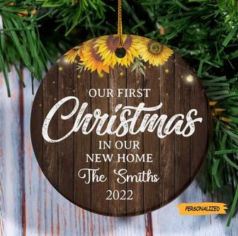 Personalized Christmas First Home Ornament, New Home Ornament, New Home Keepsake, Custom Family Ornament, New Home Gift, 2022 Christmas Gift - Thegiftio UK