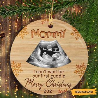 Personalized Christmas Gift For Expecting To Be Mommy First Cuddle Ultrasound Sonogram Ornament, New Mom Gift, Bump's First Christmas - Thegiftio UK