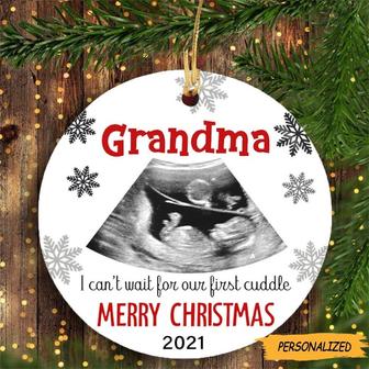 Personalized Christmas Gift For Grandma To Be First Cuddle Ultrasound Sonogram Ornament, New Grandma Gift, Gift From Bump, New Parent Gift - Thegiftio UK
