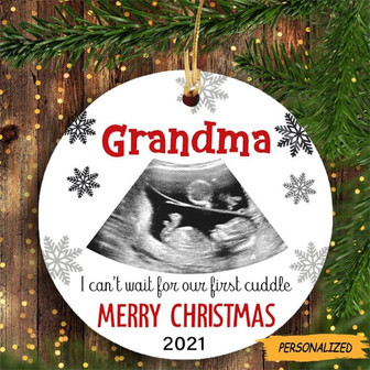 Personalized Christmas Gift For Grandma To Be First Cuddle Ultrasound Sonogram Ornament, New Grandma Gift, Gift From Bump, New Parent Gift - Thegiftio UK