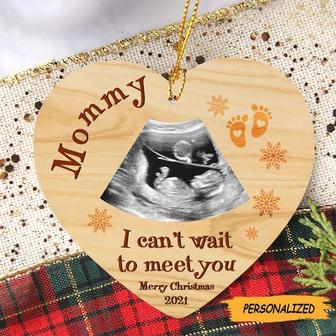 Personalized Christmas Gift For Mommy To Be Can’t Wait To Meet Yo Ornament, New Mom Gift, Bump's First Christmas, Custom Photo Gift - Thegiftio UK