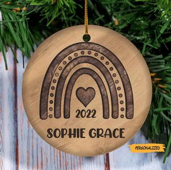 Personalized Christmas Ornament, 2022 Christmas Rainbow Ornament, Name Ornament, Rainbow 2022 Ornament, New Baby Gift, First Christmas Gift - Thegiftio UK