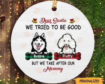 Personalized Christmas Ornaments, Dear Santa Dog Christmas Ornament, Round Shape Ornament, Gift for Dog Lovers, Custom Dog Gift - Thegiftio UK