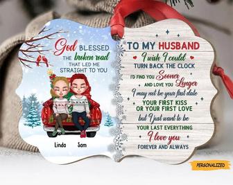 Personalized Custom Couple Aluminium Ornament, Gift Idea For Christmas, Couple, Husband, To My Husband I Love You Forever And Always - Thegiftio