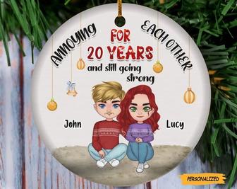 Personalized Custom Couple Christmas Ornament, Christmas Gift For Married Couples, Annoying Each Other For 20 Years And Still Going Strong - Thegiftio UK