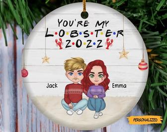 Personalized Custom Couple Circle Ornament, Gift Idea For Christmas/ Couple, You’re My Lobster, Couple Ornament, Lobster Lover Gift - Thegiftio UK