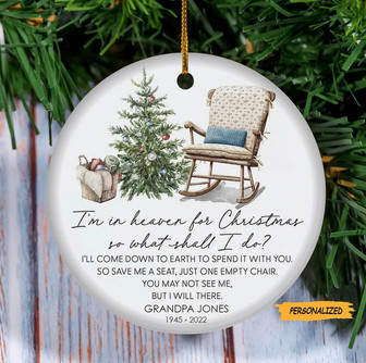 Personalized Custom Empty Chair Christmas Ornament, Remembrance Gifts, Bereavement Gift, Memorial Christmas Ornament, Christmas in Heaven - Thegiftio UK