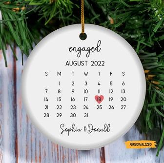 Personalized Custom Engaged Ornament, Engagement Gift For Couple, Engagement Announcement Couples Ornament, Engagement Gift, Couple Gift - Thegiftio UK