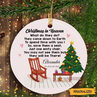Personalized Custom Family Memorial Ornament Decor, Christmas In Heaven, Memorial Gift, Memorial Christmas Gift, Remembrance Gift - Thegiftio