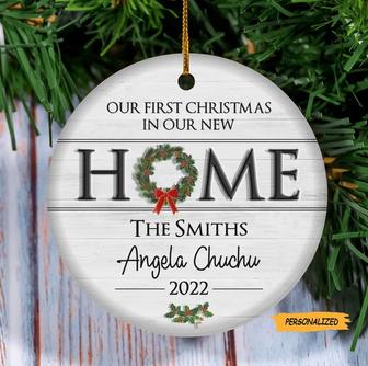 Personalized Custom First Christmas Ornament, Our First Christmas In Our New Home Ornament, 2022 Xmas Ornament With Family Member Names - Thegiftio UK