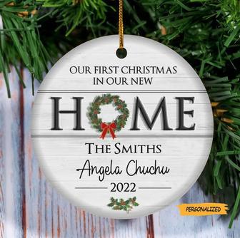 Personalized Custom First Christmas Ornament, Our First Christmas In Our New Home Ornament, 2022 Xmas Ornament With Family Member Names - Thegiftio UK