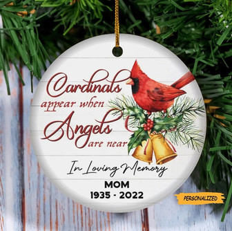 Personalized Custom Memorial Cardinal Ornament, Christmas Memorial Ornament, In Loving Memory Ornament, Remembrance Keepsake, Sympathy Gift - Thegiftio UK
