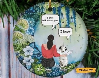 Personalized Custom Memorial Dog Mom Chat Box On Flower Moon Ornament, Best Gift For Dog Lover, Dog Mom, Dog Dad, Dog Owner Gift - Thegiftio UK