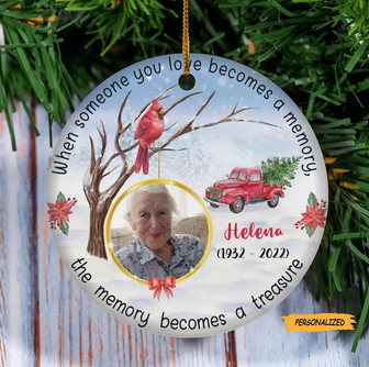 Personalized Custom Mom Photo Ceramic Ornament, Memorial Gift For Mom, When Someone You Love Becomes A Memory, The Memory Becomes A Treasure - Thegiftio UK
