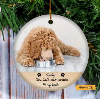 Personalized Custom Upload Dog Photo Circle Ornament, Christmas Gift Idea For Dog Owner, Your Wings Were Ready But My Heart Was Not - Thegiftio UK