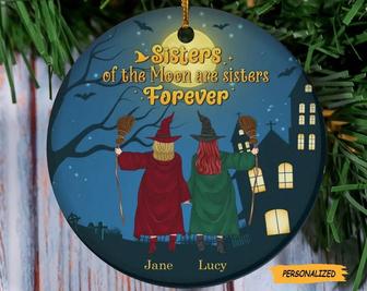 Personalized Custom Witch Friend Circle Ornament, Halloween/Christmas Gift Idea For Friends/Sisters/Besties, Witches Gotta Stick Together - Thegiftio UK