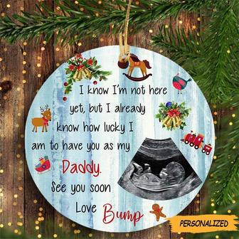 Personalized Daddy See You Soon Ornament with Sonogram, Gift For Future Daddy, Dad to be, Bump's First Christmas, New Dad Gift