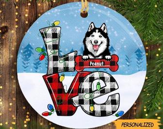 Personalized Dog Christmas Circle Ornament, Gift for Dog Lovers, Dog Owner Gift, Pet Lover Gift, Custom Dog Gift, Secret Santa Gift - Thegiftio UK
