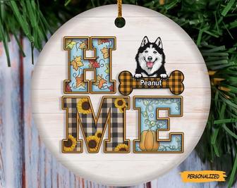 Personalized Dog Home Ornament, Peeking Dog Ornament, Dog Keepsake, Fall Home Decor, Ceramic Hanging Decoration, Dog Lovers Gift, Dog Gift - Thegiftio UK