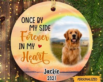 Personalized Dog Memorial In My Heart Circle Ornament, Gift For Dog Lover, Dog Memorial Gift, Custom Dog Memorial Gift, Christmas Ornament - Thegiftio UK