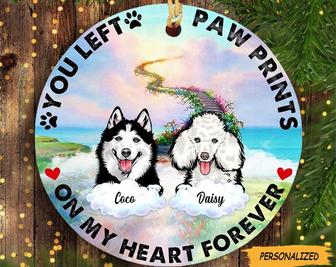 Personalized Dog Memorial In My Heart Circle Ornament, Christmas gift for Dog Lovers, Memorial Gift, Custom Memorial Dog Ornament - Thegiftio UK