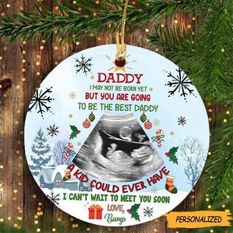 Personalized Gift For Daddy to be You Are Doing To Be The Best Daddy Circle Ornament, Bump's First Christmas, New Dad Gift, Pregnancy Gift