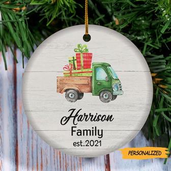 Personalized Farmhouse Family Christmas Truck Christmas Gift Ornament, Custom Family Ornament, Farmhouse Family Ornament, Gift For Family - Thegiftio UK