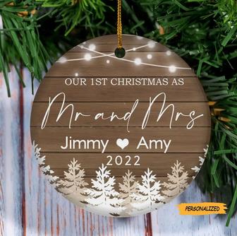 Personalized Our First Christmas as Mr and Mrs Ornament, First Christmas Married Ornament, Personalized Ornament, Married Christmas Ornament - Thegiftio UK