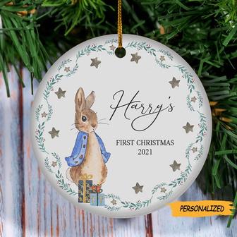 Personalized First Christmas Tree Ornament, Cute Rabbit Design With Name, New Baby Gift, Gift For Parents, New Parents Gift, Rabbit Ornament - Thegiftio UK