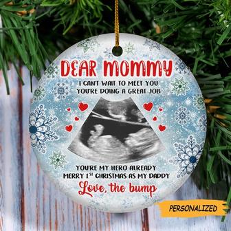 Personalized First Time Mom Christmas Gifts From The Bump Photo First Christmas Ornament, Gift For Mom To Be, New Mom Gift, Expecting Mom - Thegiftio UK