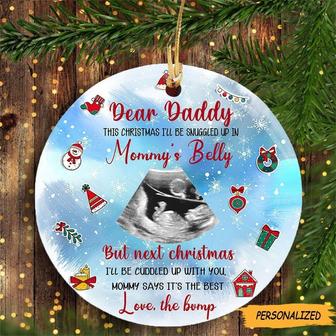 Personalized Gift For Future Daddy To Be from The Bump Ornament with Sonogram Photo, New Dad Gift, First Time Dad Gift, Gift From Bump