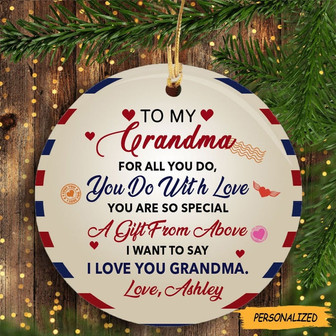 Personalized Gift For Grandma For All You Do You Do With Love Christmas Ornament, Grandma Gift, Great Grandma Gift, Gift From Grandkids - Thegiftio UK